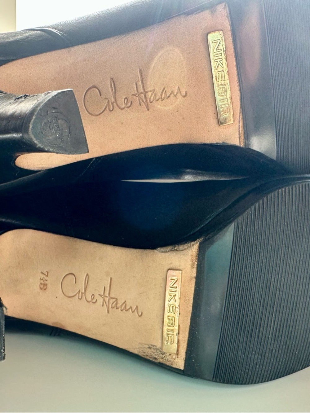 Cole Haan Nike Air Knee High Leather Heeled Boots Black 7.5B - Picture 4 of 8